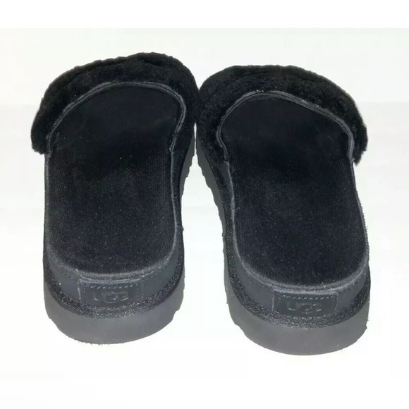 UGG WOMEN'S LATON GENUINE SHEARLING SLIDE SANDALS BLACK SIZE 9 - Picture 5 of 7